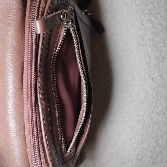 Great American Leather Works 100% Leather Brown Purse Y2K Crossbody /Shoulder - Picture 9 of 16